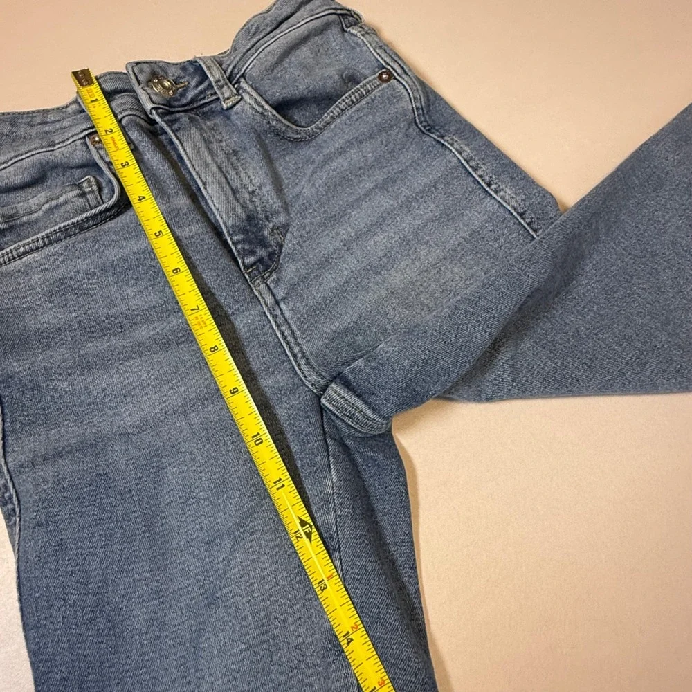 We The Free‎ Free People High Rise Skinny Jeans Blue Raw Hem Denim Womens 26